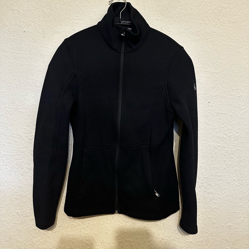 Spyder black zip up jacket. Size small